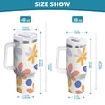 thumbnail image 6 of Yayeee 30oz Double-Wall Insulated Stainless Steel Tumbler with Handle Bottle, Blue Retro Flower, 6 of 8