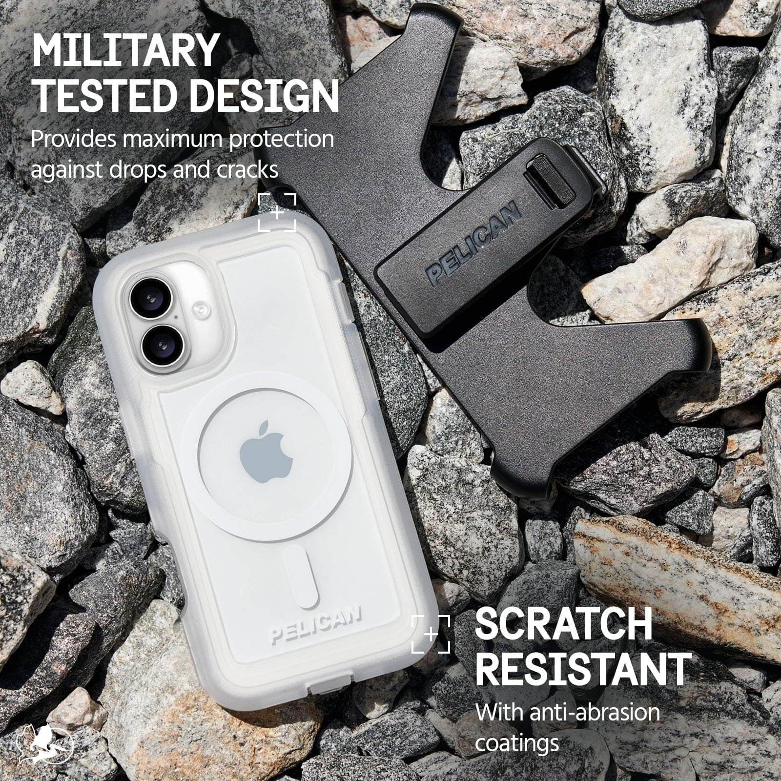 Pelican Voyager MagSafe Case and Holster for iPhone 16 Clear