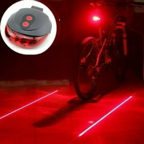N1- Bike Light Rear Tail 5 LED + 2 Laser Flashing Safety Warning, High flash Leaser Beam for your Bicycle - Blue, New