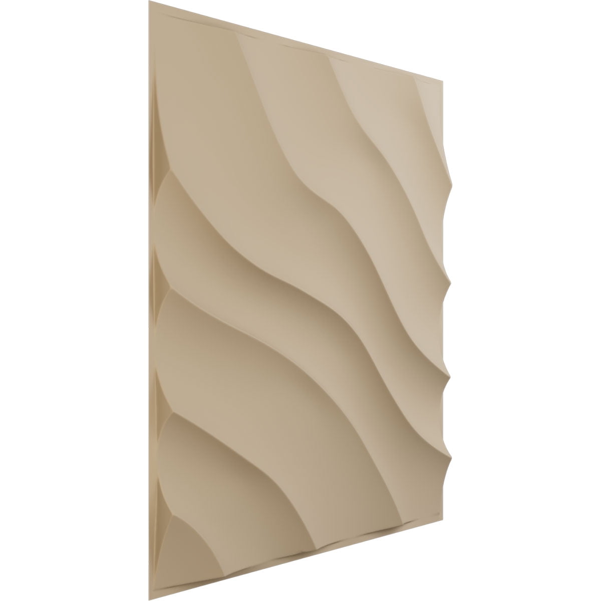 Ekena Millwork 19 5/8"W x 19 5/8"H Modern Wave EnduraWall Decorative 3D Wall Panel, UltraCover Satin Smokey Beige (12-Pack for 32.04 Sq. Ft.)