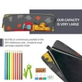 thumbnail image 5 of Haiem Red Pickup Truck With Pumpkins Print Leather Pencil Case Art Supplies Case Zipper Pencil Pouch Stationery Storage Pencil Bag, 5 of 7