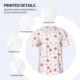 thumbnail image 3 of KLL Red coral and scallop seashell for Men's Baseball Shirts,Short Sleeve Casual Shirts Button Down Shirt for Men Beach Summer Wedding Shirt-Medium, 3 of 7