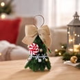 thumbnail image 5 of DefiDgd Mini Artificial Pine Christmas Tree Hanging Ornament With Burlap Bow Snowflake Candy and Ball Adorned for Christmas Tree Wall Door Holiday Home Decor, 5 of 7
