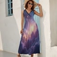 thumbnail image 5 of Neon Summer Starry Sky Womens Night Club Maxi Dress V Neck Sleeveless Bohemia Long Dresses, 5 of 9