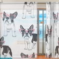 thumbnail image 2 of Coolnut Dog with Pink Glass Semi Sheer Curtains Window Voile Drapes Panels Treatment-55x84in for Living Room Bedroom Kids Room, 2 Pieces, 2 of 4