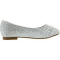 thumbnail image 2 of De Blossom Girl Harper-II-31 Sparkle Pearl Closed Toe Slip on Dress Pumps Flat Shoes, 2 of 4