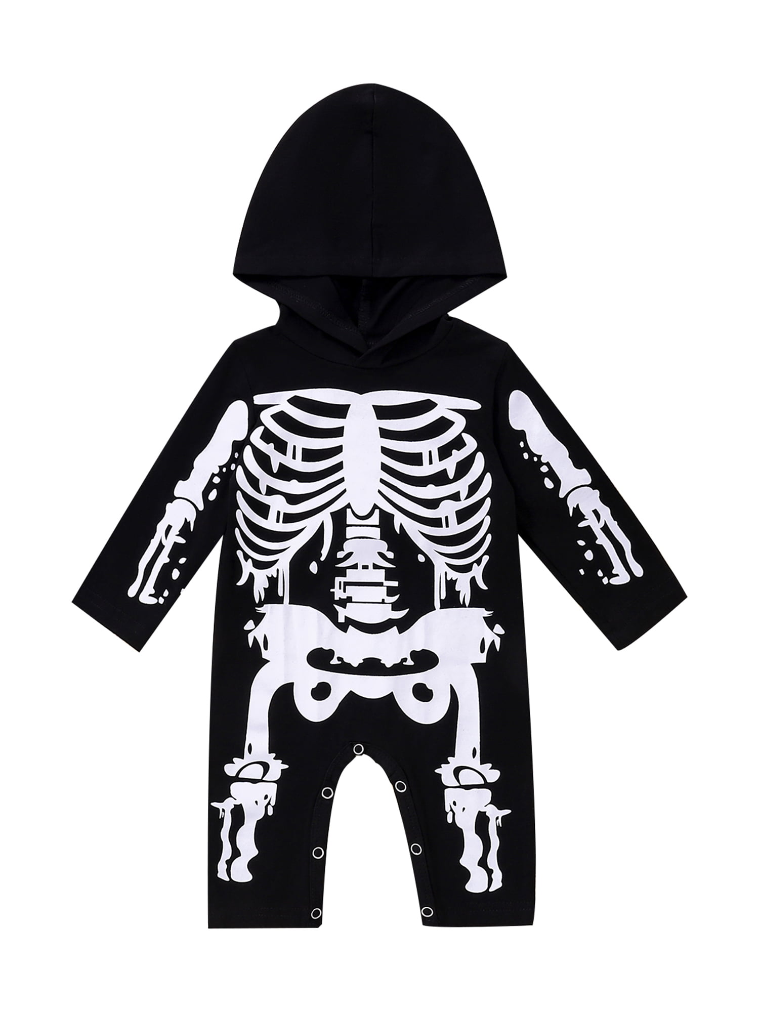 famuka Baby Boys Girls Skull Halloween Costume Long Sleeve Newborn Romper Jumpsuit 