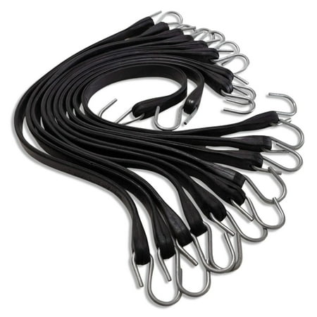 

Natural Rubber Tarp Straps | JB | Bungee Cord Tie Down | 41 inch (Crimped S hook - 50 pack)
