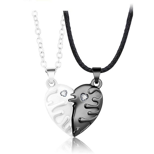 2 collares de amor con nieve derretida, collares de amor con imán creativo para él y ella