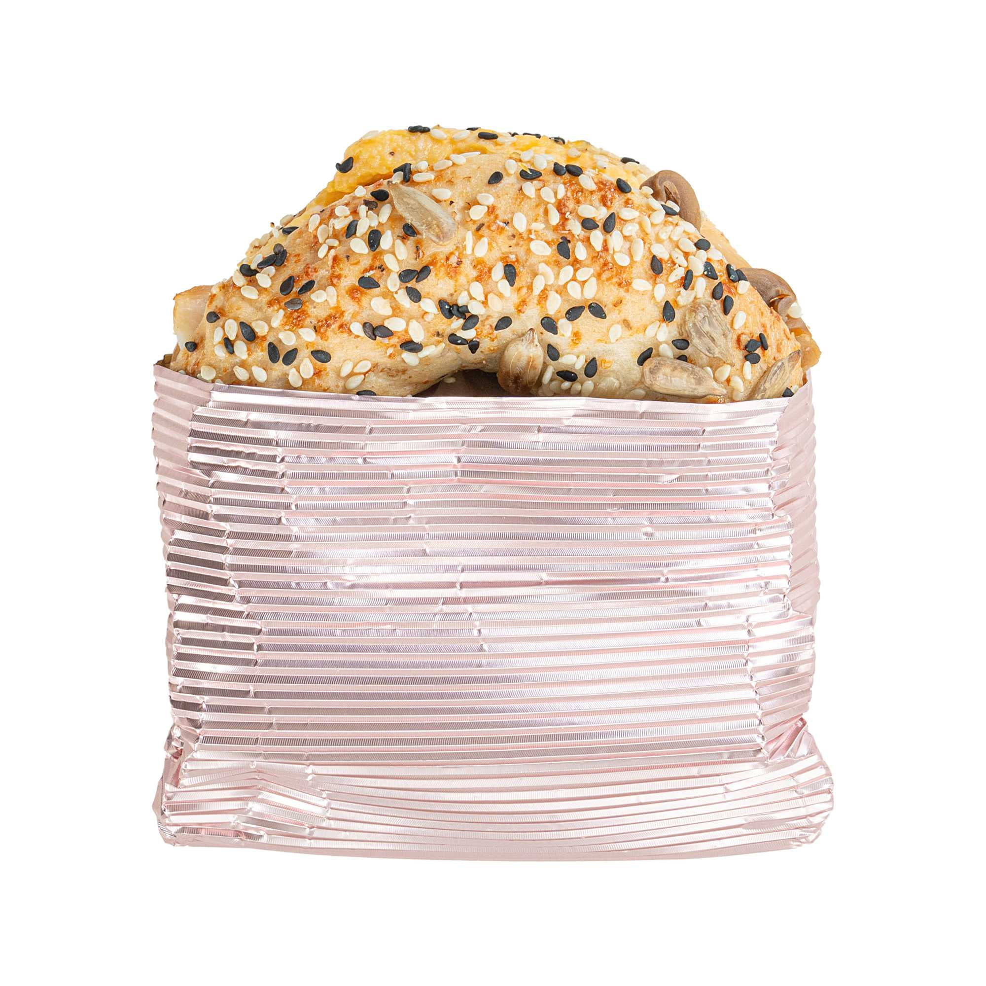 Restaurantware-12" x 12" Rippled Aluminum Foil Food Wrap and Fry Basket Liner: Perfect for Restaurant Take Out, Bakeries, and Food Trucks - Pink Foil Sandwich Wraps - 500-CT