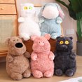 thumbnail image 4 of Peluche Blando de zorro, oso marrón, dinosaurio de peluche, conejo, perro, cerdo, gato, almohada suave, cojín para niños y bebés, 4 of 5