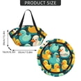 thumbnail image 4 of Rubber Duck Colorful Cartoon 2-in-1 Foldable Picnic Blanket Tote Bag Shoulder Handbag, Large Circular Outdoor Mat for Beach Camping Park, 4 of 5