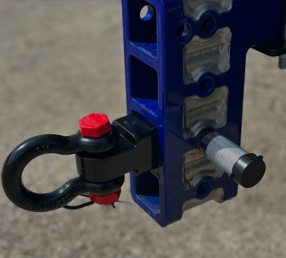 2" Tow Hitch Shackle Receiver with 3/4'' D Ring Shackle, 5/8" Hitch Lock Pin, 11,000 lbs WLL | Black Towing Accessories for Vehicle Recovery Off-Road