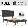 thumbnail image 3 of Full Bed Frame,Telino Full Size Platform Bed With Fabric Upholstered Headboard, Grey, 3 of 6