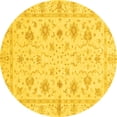 thumbnail image 1 of Ahgly Company Indoor Round Oriental Yellow Modern Area Rugs, 8' Round, 1 of 4
