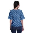 thumbnail image 4 of Moomaya Haut Col Rond Imprimé pour Femme Blouse Manches Coude Tunique Formelle Wear, 4 of 5