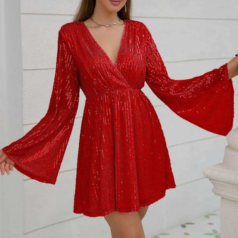 navy blue dress for baby girl Lipstick Red Glitter Backless A-line Prom Formal Dress