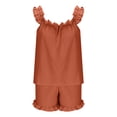 thumbnail image 4 of Vividxx Womens Pajama Sets 2 Piece Outfits Sleeveless Sleepwear Ruffle Crop Top And Casual Shorts Loungewear Outfit Fashion, 4 of 6