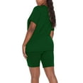thumbnail image 5 of Fantaslook Two Piece Outfits for Women Short Sleeve V Neck Biker Shorts Set Tracksuit, 5 of 7