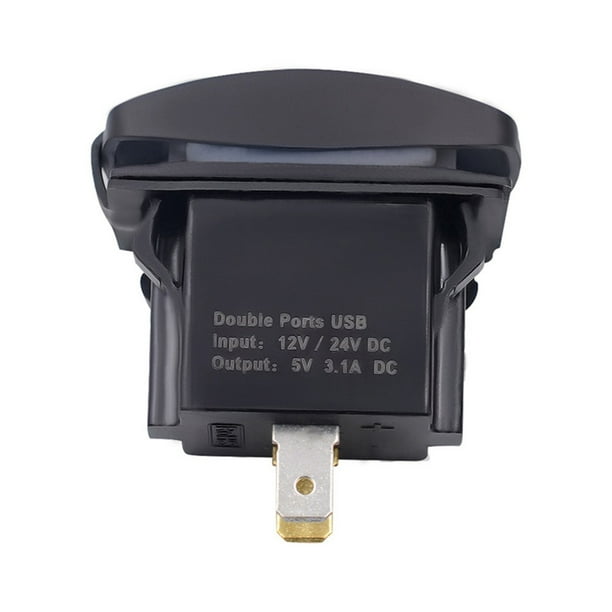 Adaptador de toma de corriente para cargador de motocicleta y coche con doble USB de 5 V y 3,1 A