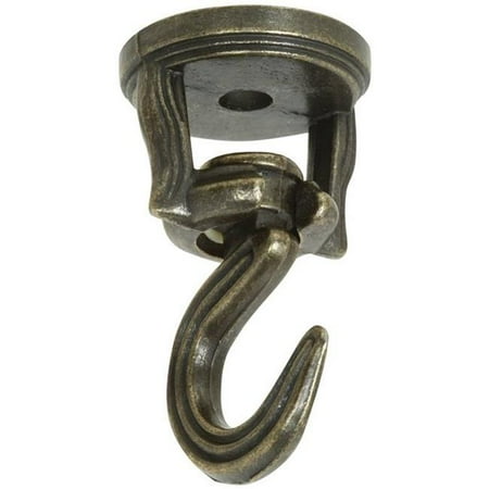

National 2 In. Antique Brass Die Cast Swivel Swag Hook (2-Pack) N274894