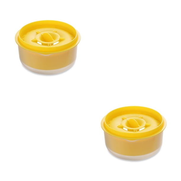 Kearding Separador de huevos, huevos, yema blanca, caja de almacenamiento, separador, contenedores de separación para hornear, suministros para el hogar, Amarillo 2piezas Kearding CBP209323
