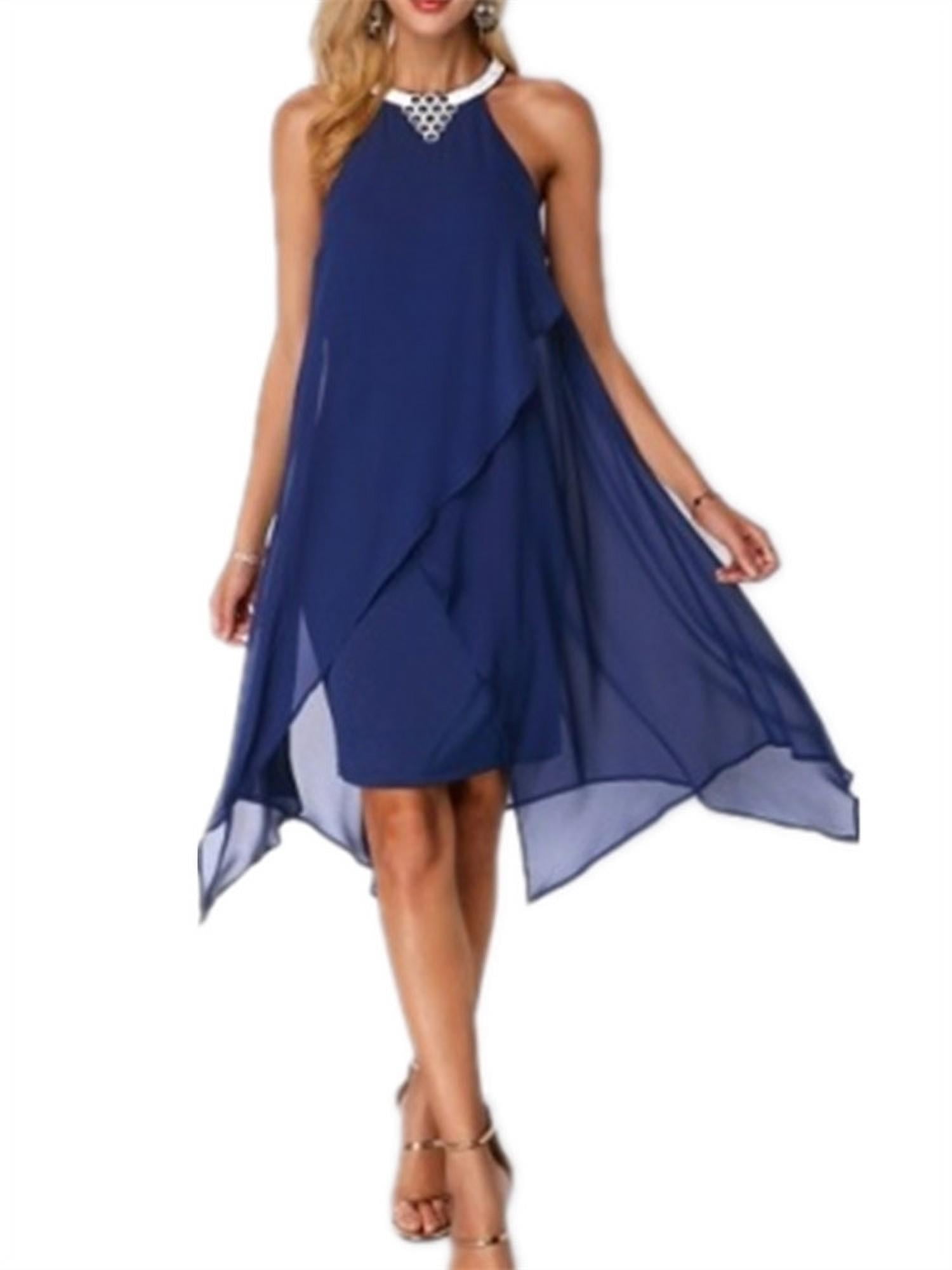 Sleeveless Halter Women A-line Loose Chiffon Dress Honduras | Ubuy
