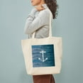 thumbnail image 3 of CafePress - Anchor On Blue Faux Wood Graphic Tote Bag - Unisex Canvas Tote Bag, Beige, 1-Piece, 3 of 7