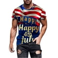 thumbnail image 2 of IROINNID Big and Tall Men's T Shirts,Indenpence Day Lightweight Thin Basic Round Neck Casual Blouses for Men, 2 of 5
