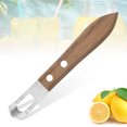 thumbnail image 1 of Channel Knife, Cocktail Garnish Citrus, herramienta de barra de madera de nogal y acero inoxidable con remaches, juego de 1, marrón, 1 of 5