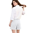 thumbnail image 4 of Stralyhd Womens Shorts Casual Linen Cargo Short Summer Beach Travel Work Fashion Mid-Rise Shorts Essentials Short with Pockets White L, 4 of 7