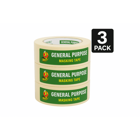 Duck Brand Masking Tape, 0.7 in x 60 yds, Multipurpose Painter’s Tape, 3-Pack Bundle