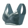 thumbnail image 4 of YWDJ Push up Bras for Women Plus Size Pullover Sleep Bras Wirefree Comfy Bras Wide Strap Full Coverage Wrap Lounge Bras Padded Plus Size Lace Comfort Bras Comfortable Bras Blue 5XL, 4 of 4