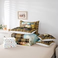 thumbnail image 4 of Easter Gnome King Bedding Set 7 Pieces,Spring Garden Truck Watercolor Flowers Comforter Set with Sheets ,Vintage Yellow Brown Plaids Grids Patchwork Bed Set in a Bag with Pillow Covers, 4 of 5