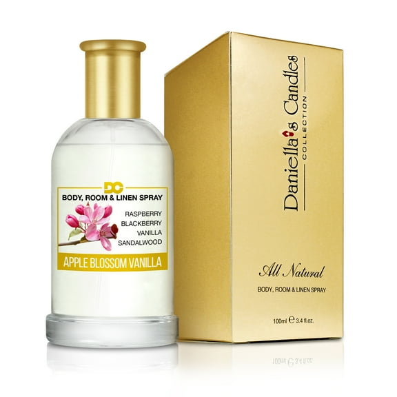 Daniella's Candles Body Room and Linen Spray - Apple Blossom and Vanilla - 3.4 fl oz