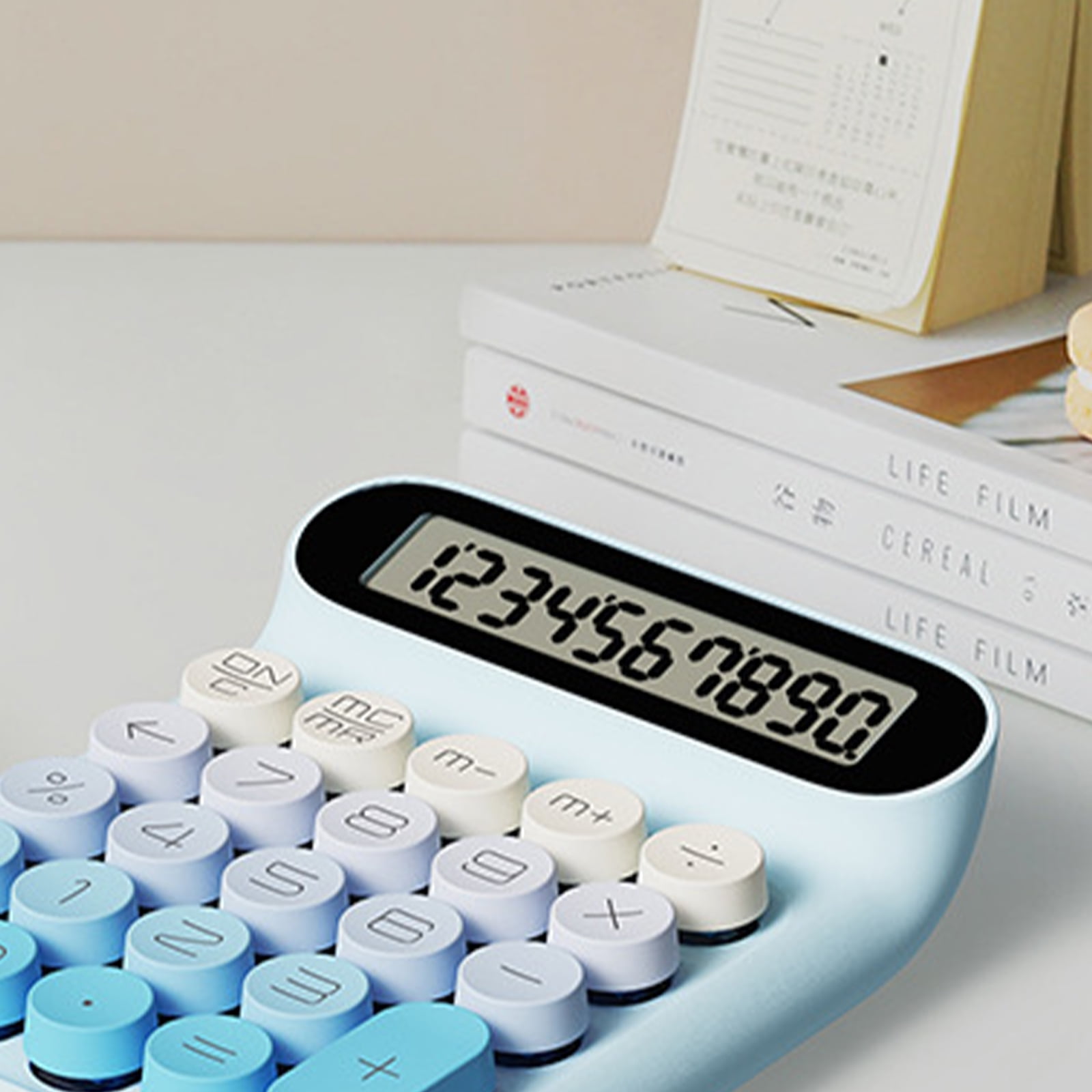 Shock Resistant Mechanical Key Calculator ABS Plastic Build Long Comfort Key Tactiles Response Clear Screen Equipment