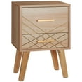 thumbnail image 1 of HOMCOM Modern Nightstand, Bedside Table with 2 Drawers Wood Legs, 1 of 10