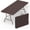 Brown, variant on Folding Table 4 Foot for Indoor Outdoor, Portable Heavy Duty Fold-in-Half Utility Small Plastic Adjustable Height Folding with Carrying Handle for Picnic and Party, White