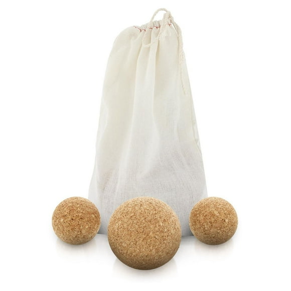 Cork Fitness & Massage Ball Set with Carry Bag