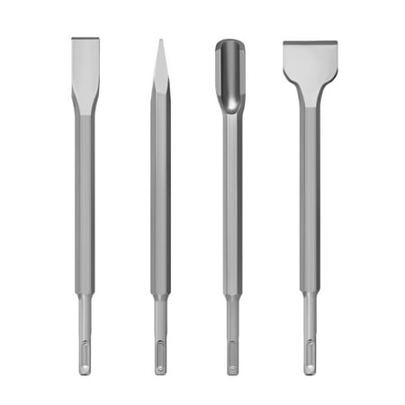 

QUSENLON 4 Pcs SDS PLUS- Chisels Set 250mm Flat Chisel Electric Hammer Drill Bit for Shoveling Cement Cement on the Wall
