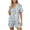 Light Blue04, variant on ROHUUQUE Women Pajama Sets 2 Piece Printed Pjs Short Sleeve Lapel Tops Elastic Drawstring Waist Shorts Lounge Pjs Outfits