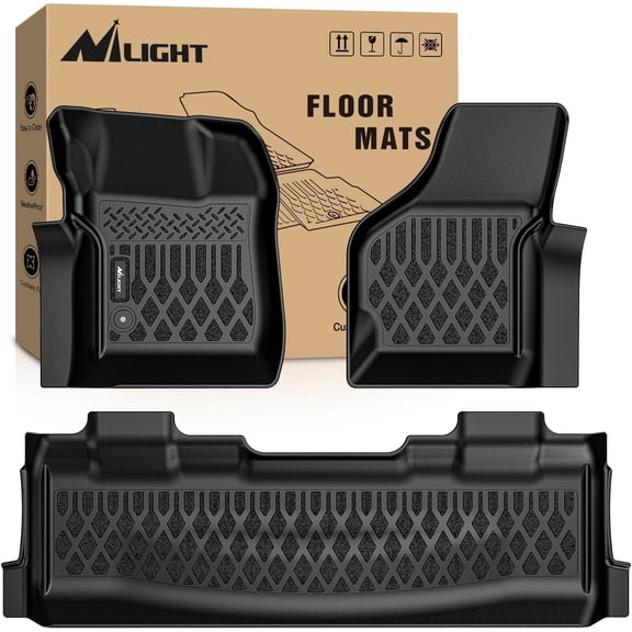 Nilight TPE Floor Mats for Ford F250 F350 F450 Super Duty Crew Cab 1999 2000 2001 2002 2003 2004 2005 2006 2007 All Weather Custom Fit Heavy Duty Floor Liners