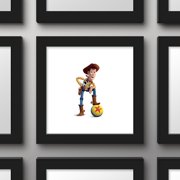 Gallery Pops Disney Pixar Toy Story 4 - Woody Wall Art, Black Framed Version, 12 x 12