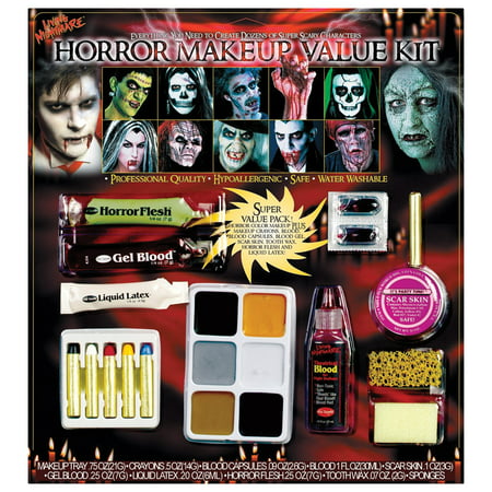 Morris Costumes Blood Gel Sponge Flesh Crayons Horror Family Makeup Kit, Style FW9543H
