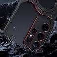 thumbnail image 6 of Case for Samsung Galaxy S25 Ultra Frameless, with Magnetic Kickstand 360° Rotatable, Bezel Less Metal Slim Hard Ultra Thin Case with Ring Holder Magnetic Stand for Men, Black+Blue, 6 of 10