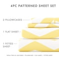 thumbnail image 4 of Noble Linens 4 Piece Pattern Microfiber Bed Sheets Set, Yellow Arrow, Queen, 4 of 10