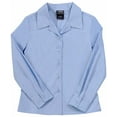thumbnail image 2 of French Toast Uniform Girls 4-20 Long Sleeve Feminine Fit Point Collar Blouse 34155-18 (Blue), 2 of 3