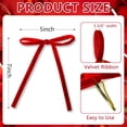 thumbnail image 2 of Christmas Decorations,24 Pcs Christmas Tree Bows,Velvet Bows for Christmas Tree,Crafts Bows for Gift Wrapping,Christmas Tree Decorations,Xmas Velvet Ornaments Home Party Decor (Red), 2 of 7