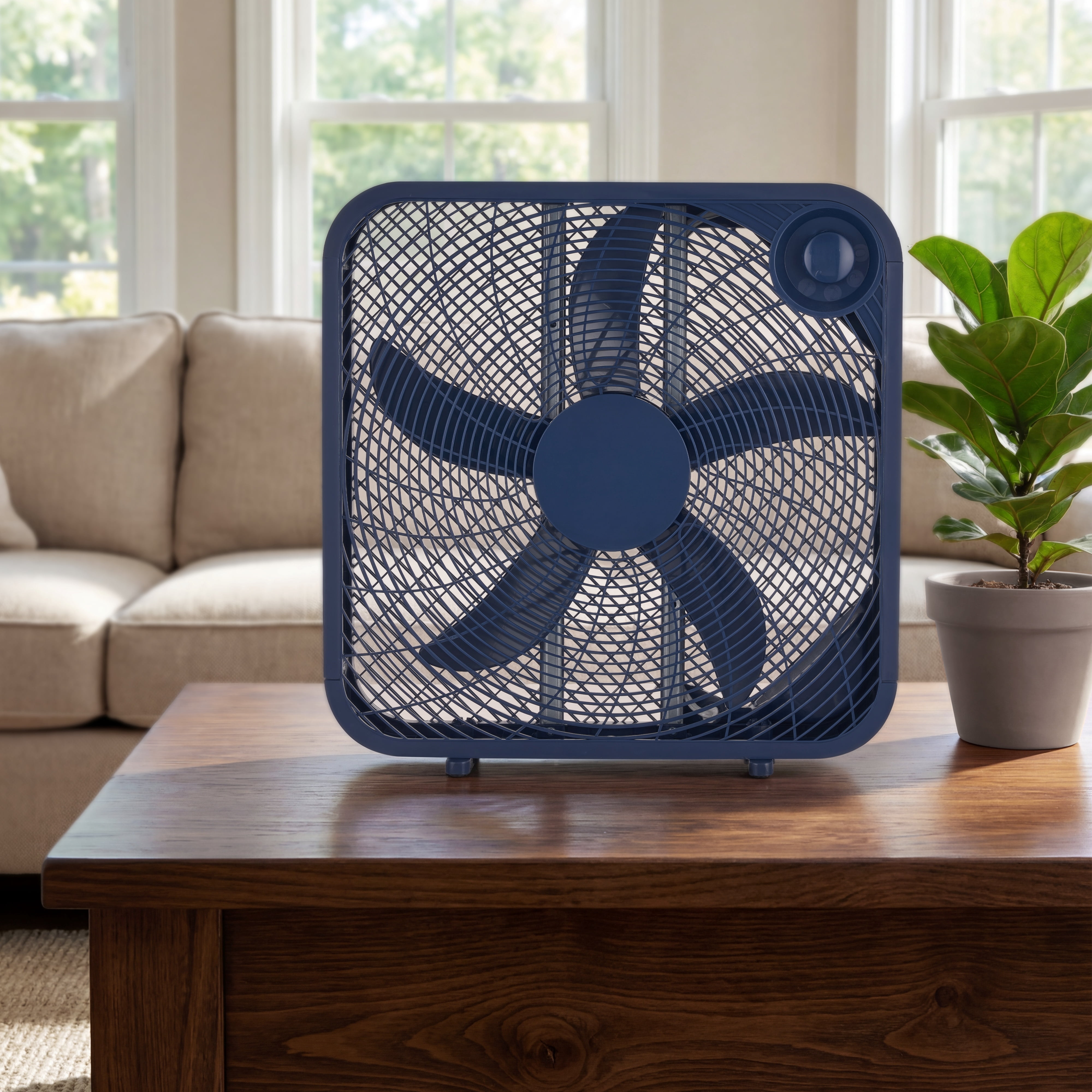 Mainstays 20-inch 3-Speed Box Fan, Washed Indigo, FB50-16HNV