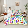 thumbnail image 4 of Homewish Colorful Ribbon Bow 3 Pieces Queen Comforter Set for Children Teens Girls,Abstract Leopard Print Ultra Soft Bedding Sets,Dreamy Princess Bedding Comforter Set,Breathable Home Decor, 4 of 8